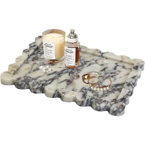 Marble Tray 100% Marble Vanity Trays for Bathroom 12" x 9", Scalloped Tray, Marble Tray for Kitchen Counter, Bathroom, Rainforest Green in Kuwait