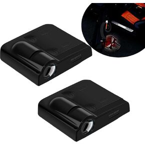 QODOLSI Pack-2 Car Door Lights, Red Skull LED Ambient Car Decorative Lights, HD Automatic Logo Projector Universal Lights for Most Cars SUVs (Black)