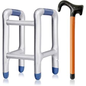 2pcs قابلة للنفخ ووكر القصب ، وملحقات الأزياء القديمة المضحكة ، وتفجير قصب القصب المزيف لدعوة قصب القديس ، وعيد الميلاد ، وزينة حفل التقاعد
