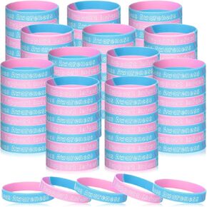 Kenning 200 Pcs Loss Awareness Pink and Blue Miscarriage Silicone Bracelets Pregnancy Loss Awareness Bracelets Support for Memorials Remembrance Fundraising Keepsake Gift Giving Women and Men