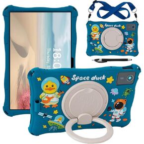 Tablet Case for Lenovo Tab M11 TB330FU 11"/Lenovo Pad 2024 TB331FC,Soft Anti-Stress Silicone Case with Rotate Stand/Pencil Holder/Shoulder Strap/Pen for Lenovo Tab M11 11 inch (Sky Blue)