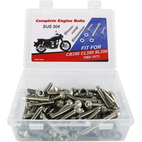 Xitomer 89PCS Compatible with CB350 / CL350 / SL350 1968-1973 Engine Bolt Kits Engine Cover Crankcase