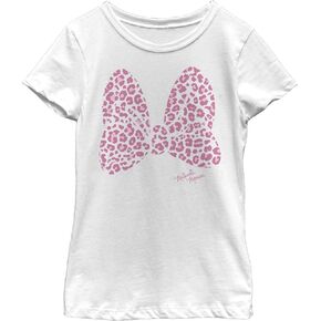 Disney Little, Big Minnie Mouse Pink Leopard Girls Short Sleeve Tee Shirt