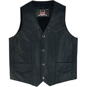 Hugger Kids Leather Vest Fashion Button Sleeveless Toddler's Tops Cute V Neck Jacket Waistcoat with Multiple Pockets