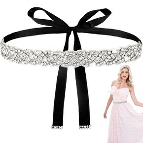 Lusofie Rhinestone Belt Bridal Belt Sparkly Wedding Belt Adjustable Wedding Dress Belt Plus Size Belt Ribbon Rhinestone Belts for Women
