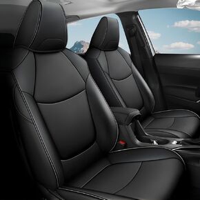 AOMSAZTO Custom Fit Seat Covers for Toyota RAV4 2019 2020 2021 2022 2023 2024 2025 LE XLE XLE Premium Limited, Custom Fit Full Set Faux Leather Black