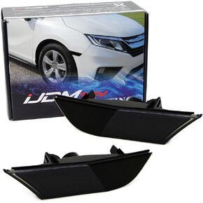 iJDMTOY JDM Semi-Clear Lens Front Bumper Side Marker Lamps Housings Compatible With 2018-up Honda Odyssey, Replace OEM Amber Sidemarker Lamps