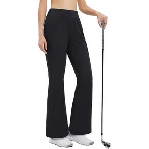 baleaf Women's Golf Pants Lightweight Stretch Flare Travel Pants with Pockets Dressy Work Bussiness UPF 50+