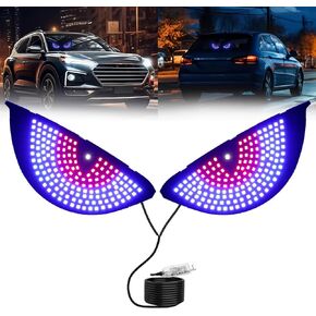 LECART Devil Eyes Light for Car Windshield, Animated LED Eye Display, USB Plug Button Control Demon Sign Universal Fit for Front and Rear Windows Dual Colors Red & White