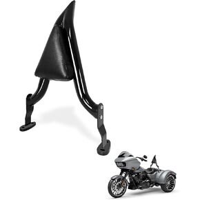 16" Black Road Glide 3 & Freewheeler Sissybar Pad Motorcycle Passenger Backrest Sissy Bar for Harley Davidson FLRT FLTRT 2015-2024