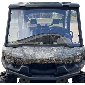 ECOTRIC Full Front Windshield Compatible with 2016-2025 Can Am DEFENDER HD5 HD8 HD10 MAX Windscreen Clear