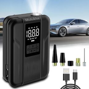 ضاغط الهواء المحمول الناتج عن الإطارات - مضخة هواء 150psi لإطارات السيارات ، ومضخة إطارات نفخ كهربائي لإطارات الدراجات النارية/الدراجات والكرات مع مقياس الضغط الرقمي وضوء LED