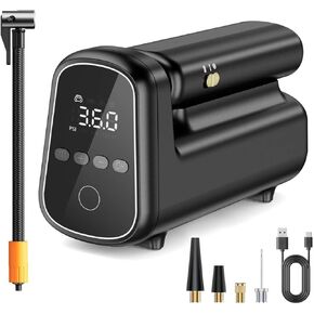 Tire Inflator Portable Air Compressor, 150PSI Portable Air Pump for Car Tires with 7800mAh Battery, Fast Inflation Cordless Bike Pump with Pressure Gauge for Car, Bicycle, Motorcycle, Ball