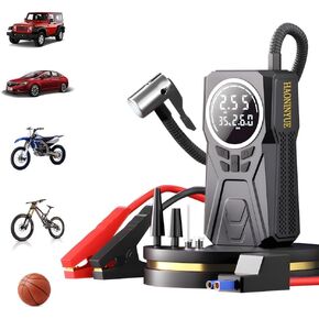 Car Battery Starter with Air Compressor, 3000A Car Emergency Starting Power Supply, 150PSI Tire Inflator Portable Compressor, Portable Tire Inflator for Cars, Pickup Trucks, Bicycles, etc.