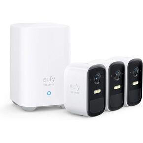 eufy Security، eufyCam 2C 2-Cam Kit مع لوحة شمسية 2 وات، كاميرا أمان لاسلكية خارجية، نظام أمان منزلي، توافق HomeKit، 1080p HD، IP67، رؤية ليلية، تنبيه الحركة فقط، بدون رسوم شهرية in Kuwait
