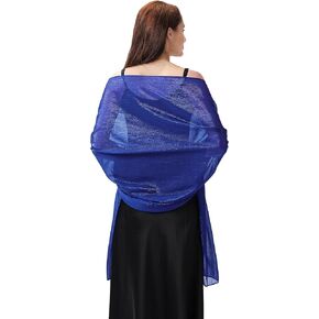 Ladiery Shawl and Wraps for Evening Dresses, Soft Sheer Crepe Shimmer Wedding Scarf Formal Shawl Wraps for Women