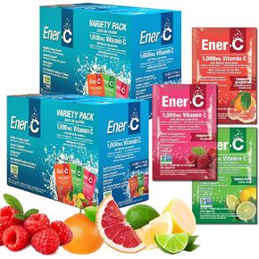 Ener-C Multivitamin Drink Mix - Vitamin Packets for Water, Electrolytes Powder Packets, Vitamin Drink Mix, Hydration Liquid Mix, Immune Booster for Adults, Healthy Energy - Variety Pack, 60 Count