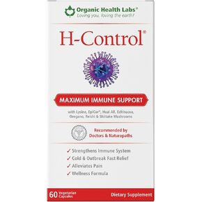 Organic Health Labs H-Control, Vitamin C with Zinc for Maximum Immune Support, 60 Veggie Capsules