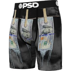 PSD Men's Money Bands Boxer Briefs - 7 Inch Inseam Breathable and Supportive Men's Underwear with Moisture-Wicking Fabric