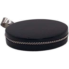 1.18" Obsidian round pendant Necklace scrying, disk, polished, Black round mirror, handmade
