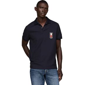 Tommy Hilfiger Men's Short Sleeve Casual Polo Shirts in Regular Fit with Stretch and Vertical Logo Designs