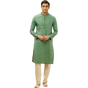Manyavar Men Blended Viscose Solid Kurta Pyjama Set