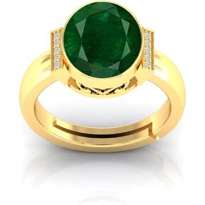 6.25 Carat Natural Emerald 1 Micron Gold Plated 10X8 MM Oval Ring With Lab Certificate