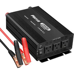 1000W العاكس 12 فولت إلى 110 فولت AC البطارية مع 3 منافذ التيار المتردد ، وعاكس الطاقة 1000W للمركبات/RV/التخييم