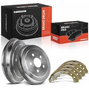 A-Premium 9.52 inch (241.9mm) Rear Brake Drums + Ceramic Shoes Set Compatible with Select Toyota Models - Corolla 2002-2008, 6-PC Set