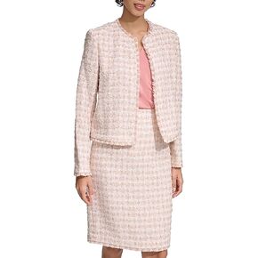Calvin Klein Women's Fringe Shoulder Pad Blazer