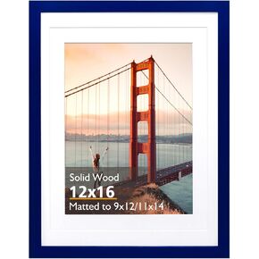 KINLINK 6x8 Picture Frame, Natural Solid Wood Frame with Acrylic Plexiglass for Pictures 4x6 with Mat or 6x8 without Mat, Tabletop and Wall Mounting Display Photo Frame 1 Pack