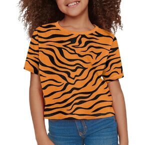 Cute Crop Tops for Girls Short Sleeve Summer T Shirts Fashion Graphic Tees Crew Neck Pullover Tee 5-14 Years