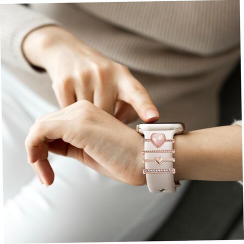 Hemobllo Watch Band Decorative Ring 4 Pack Silicone Watch Band Charm Slide-on Strap Accessories for Smartwatch Straps Easy Install Ornament for Daily Wear in Saudi Arabia