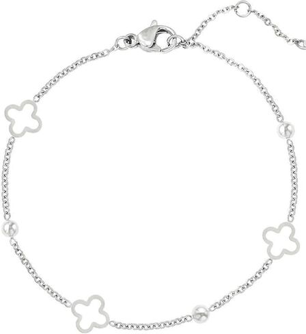 Four Leaf Clover Charm Bracelet, Sterling Silver and Gold Womens Jewelry, Designer Bracelet, Perfect Lucky Gift for Good Luck, Resembles Modern Fashion Trends in Saudi Arabia