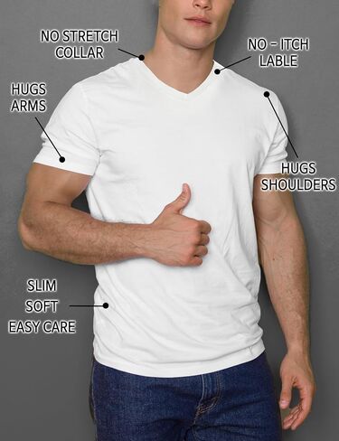 H2H Mens Slime Short Sleeve T-Shirts (V Neck/Crew Neck Multipack) Size XS to 3XL in Saudi Arabia