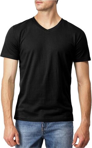 H2H Mens Slime Short Sleeve T-Shirts (V Neck/Crew Neck Multipack) Size XS to 3XL in Saudi Arabia