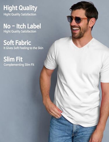 H2H Mens Slime Short Sleeve T-Shirts (V Neck/Crew Neck Multipack) Size XS to 3XL in Saudi Arabia