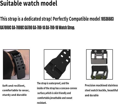 16mm× 29mm Resin Watch Band Compatible for Casio G-shock 10536683 GA-700UC GA-700 Strap Wirstband accessories replacement for Men and Women in Saudi Arabia