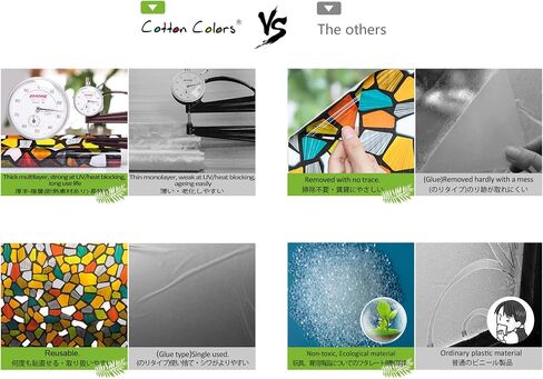 CottonColors Stained Glass Window Film - 35"x78", Decorative Privacy Film, Heat Blocking, Static Clings, Suncatcher Window Clings in Saudi Arabia
