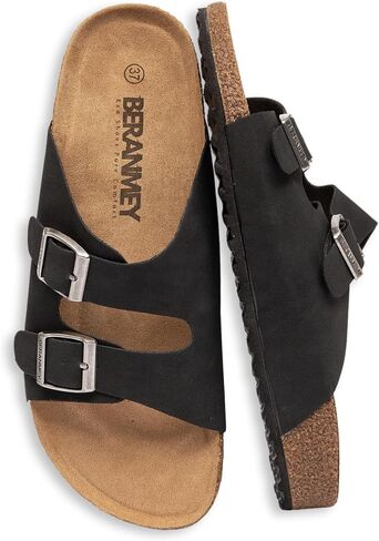Unisex Sandals for Women & Men - Summer Beach Cork Footbed Slide Sandals with Adjustable Buckle, Slip-On Arch Support Shoes for Vacation/Resort/Indoor Outdoor Slippers in Saudi Arabia