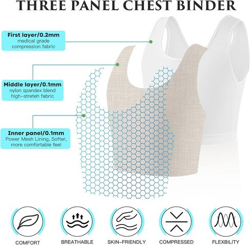 Xuji Transgender Chest Binder FTM Binder Trans Half Berder Tank Top in Kuwait