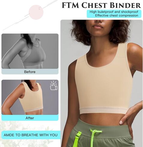 Xuji Transgender Chest Binder FTM Binder Trans Half Berder Tank Top in Kuwait