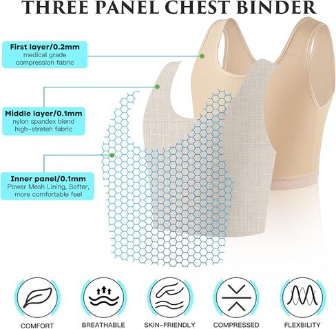 Xuji Transgender Chest Binder FTM Binder Trans Half Berder Tank Top in Kuwait