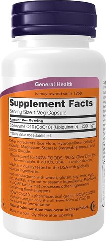 الآن مكملات الأطعمة ، CoQ10 (Coennzyme Q10) 200 ملغ ، صحة القلب والأوعية الدموية*، 60 كبسولات الخضار in Saudi Arabia