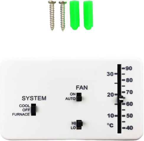 RV Thermostat for 3106995.032Dometic RV Thermostats (Cooling/Heating Furnaces Only), Replaceable Analogue Heating and Cooling System Control Kit, 12VDC, White in Kuwait
