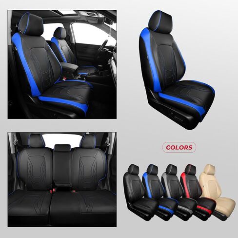 FREESOO Seat Covers for Honda CRV, Custom Fit Seat Covers Full Set, CRV LX EX EX-L Sport Touring Special Edition Hybrid & Gas 2023 2024 2025, Luxury Leather Waterproof Car Seat Cover, Black & Blue in Kuwait