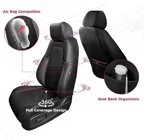 FREESOO Seat Covers for Honda CRV, Custom Fit Seat Covers Full Set, CRV LX EX EX-L Sport Touring Special Edition Hybrid & Gas 2023 2024 2025, Luxury Leather Waterproof Car Seat Cover, Black & Blue in Kuwait