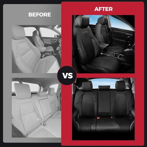 FREESOO Seat Covers for Honda CRV, Custom Fit Seat Covers Full Set, CRV LX EX EX-L Sport Touring Special Edition Hybrid & Gas 2023 2024 2025, Luxury Leather Waterproof Car Seat Cover, Black & Blue in Kuwait