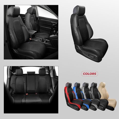 FREESOO Seat Covers for Honda CRV, Custom Fit Seat Covers Full Set, CRV LX EX EX-L Sport Touring Special Edition Hybrid & Gas 2023 2024 2025, Luxury Leather Waterproof Car Seat Cover, Black & Blue in Kuwait