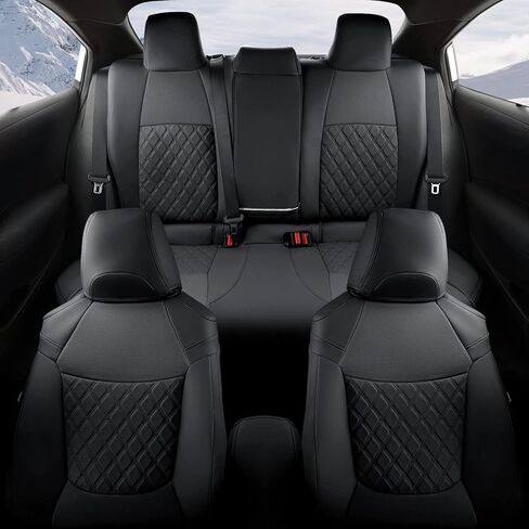 GIANT PANDA Customized Full Set Car Seat Covers for Toyota Corolla Cross L,LE,XLE (Not for Hybrid) 2022 2023 2024 2025,Faux Leather (Black) in Kuwait